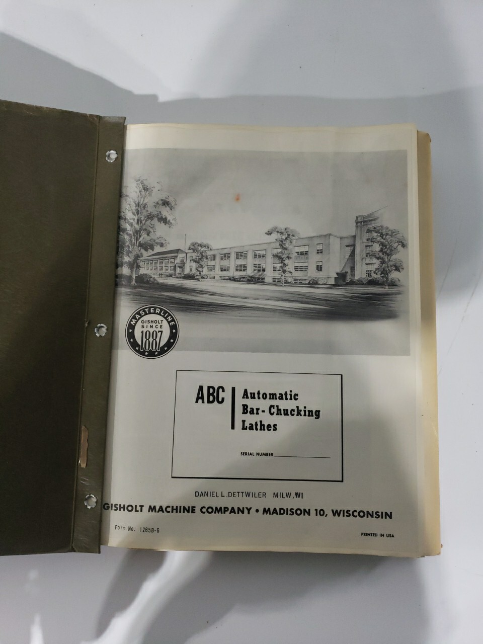 Manual For Installation Maintenance and Repair ABC AUTOMATIC BAR CHUCKING Lathe