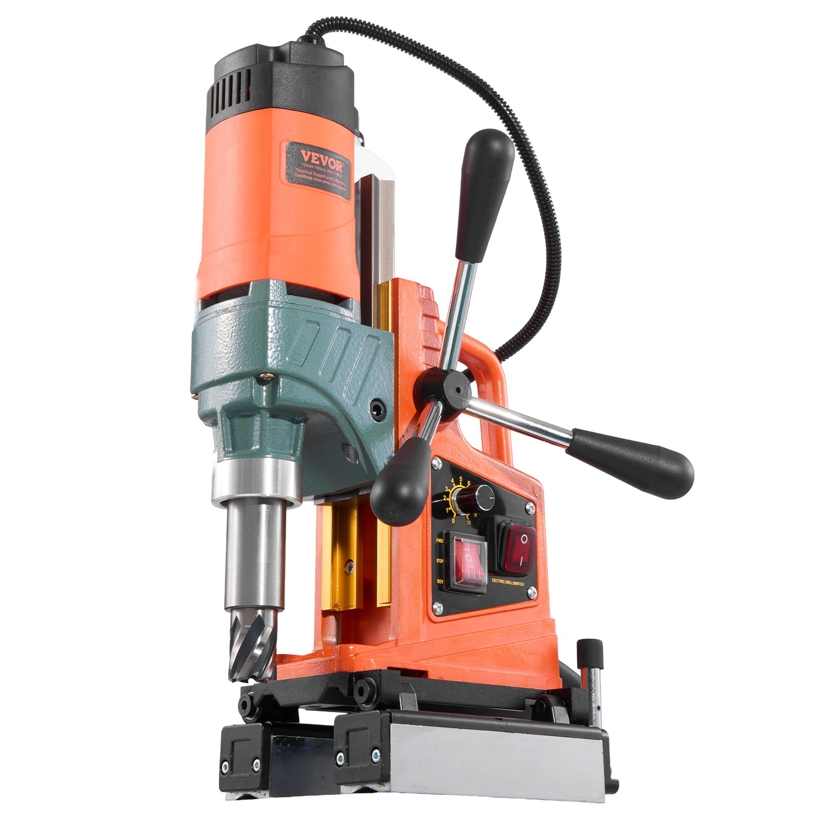 VEVOR Magnetic Drill Press Mag Drill Press 1400 W 0-750 RPM with 11 Core Bits