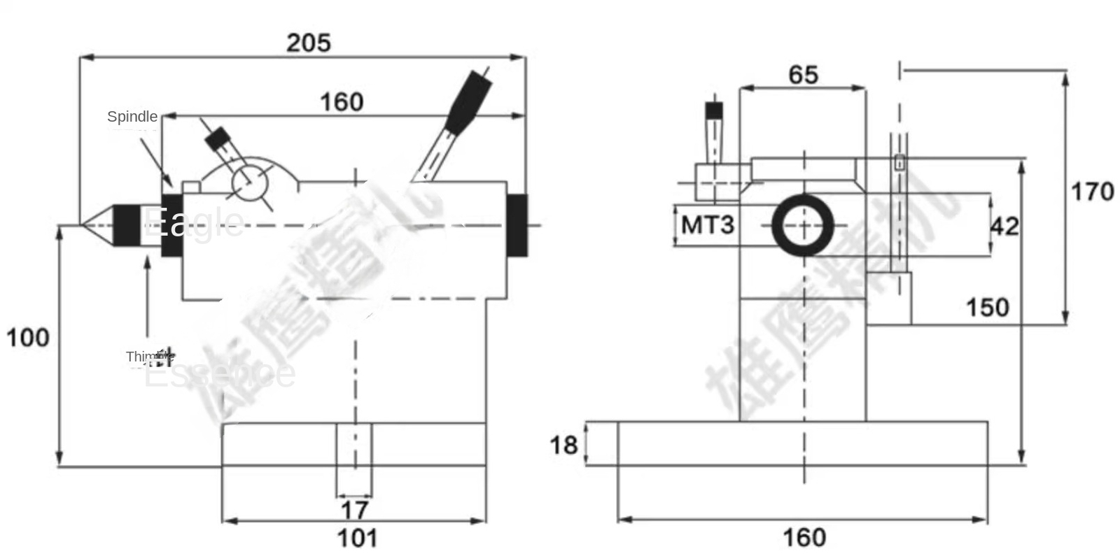 Small Lathe Tailstock Assembly Woodworking Simple Quick Retractable Ejector