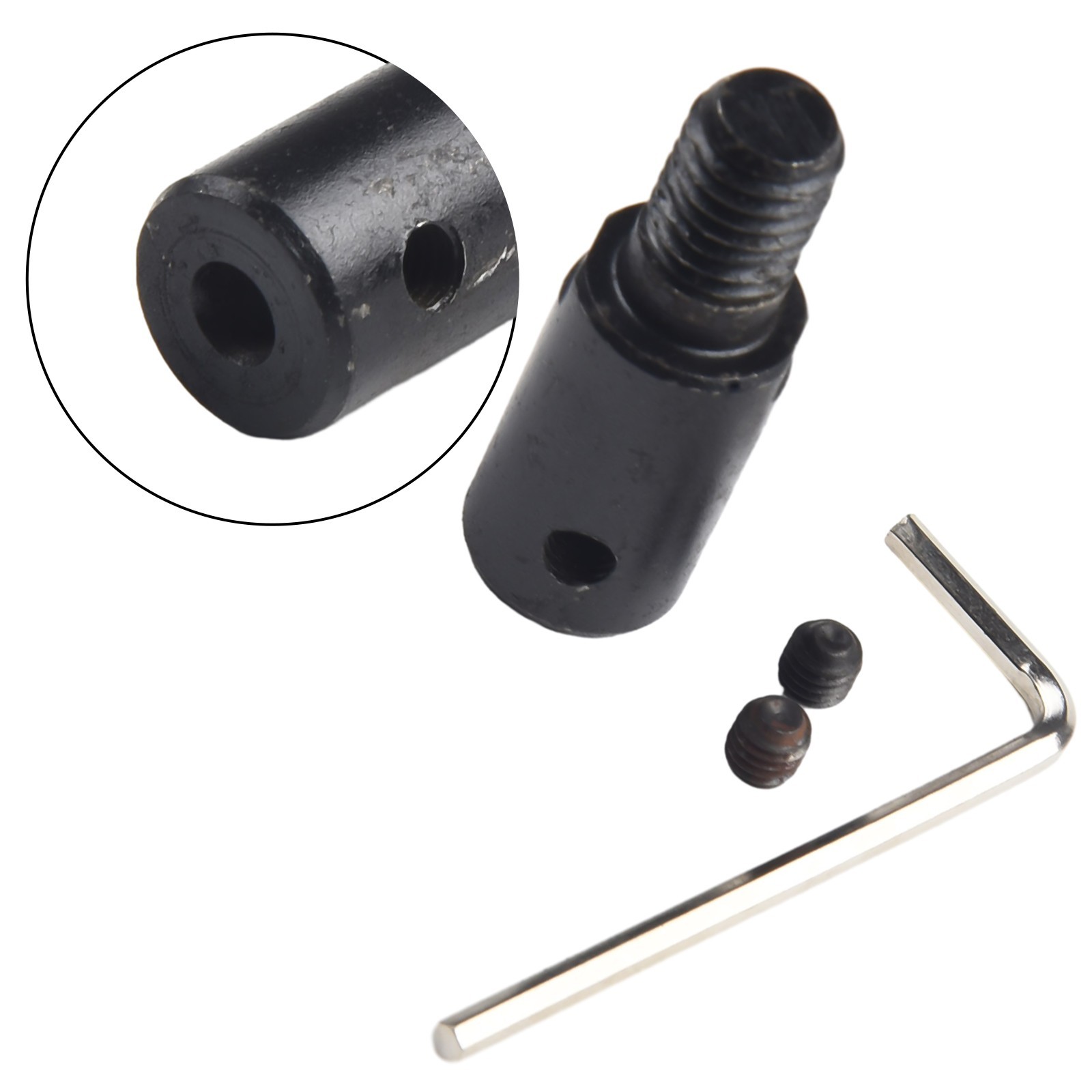 Black/Silver Shaft Motor Coupling Socket Adapter for Saw Blade Grinding