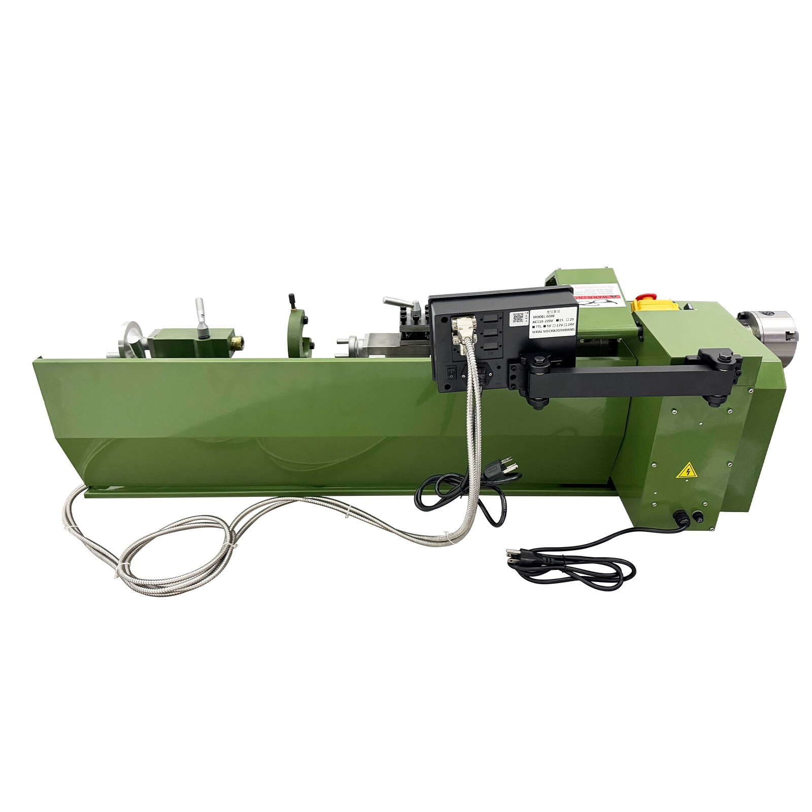 110V 1100W Double Chuck Precision Metal Bench Lathe 8″*29.5″ With Grating Ruler