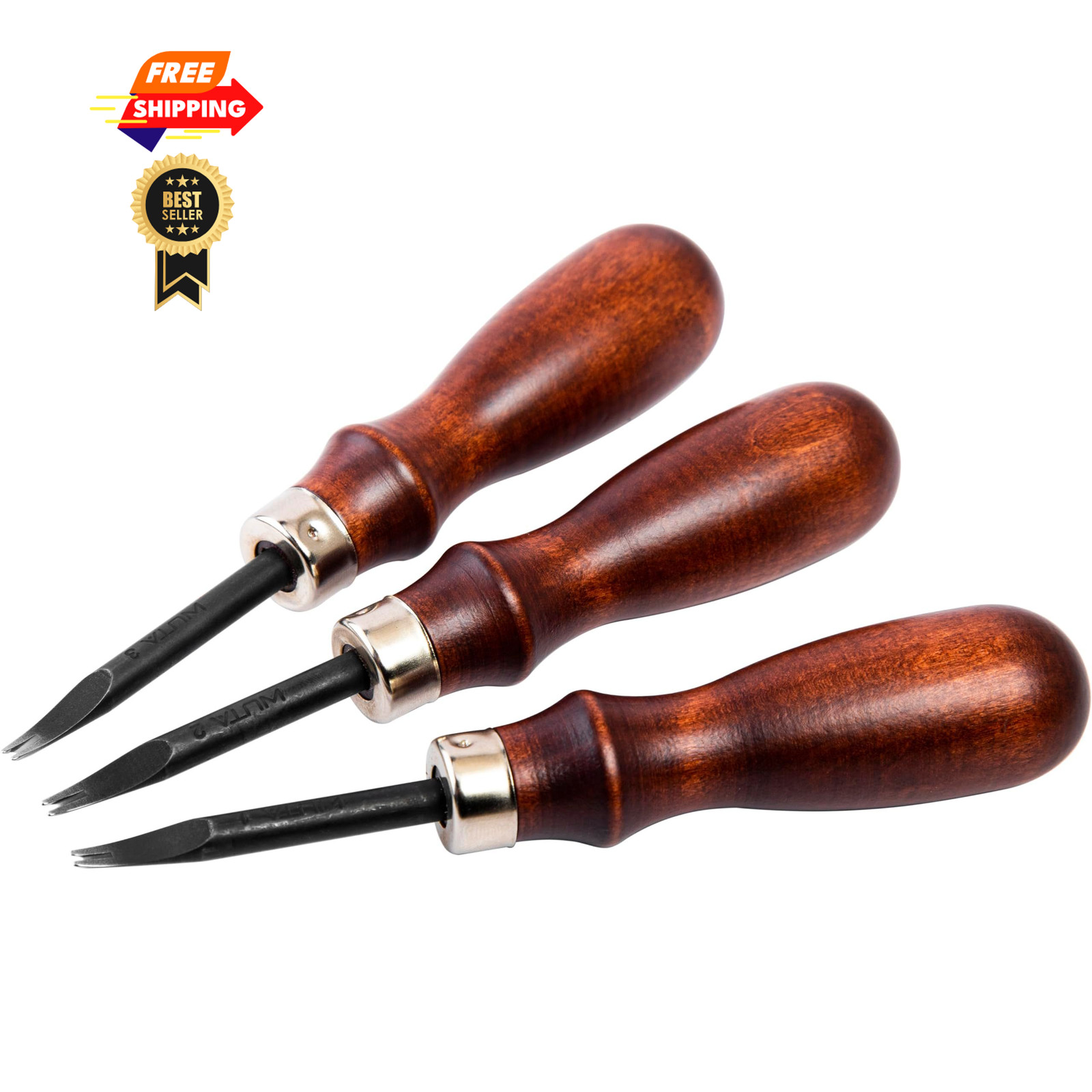 WUTA Edge Skiving Beveler Tools for Leather Craft 3pcs High 0.8mm+1mm+1.2mm