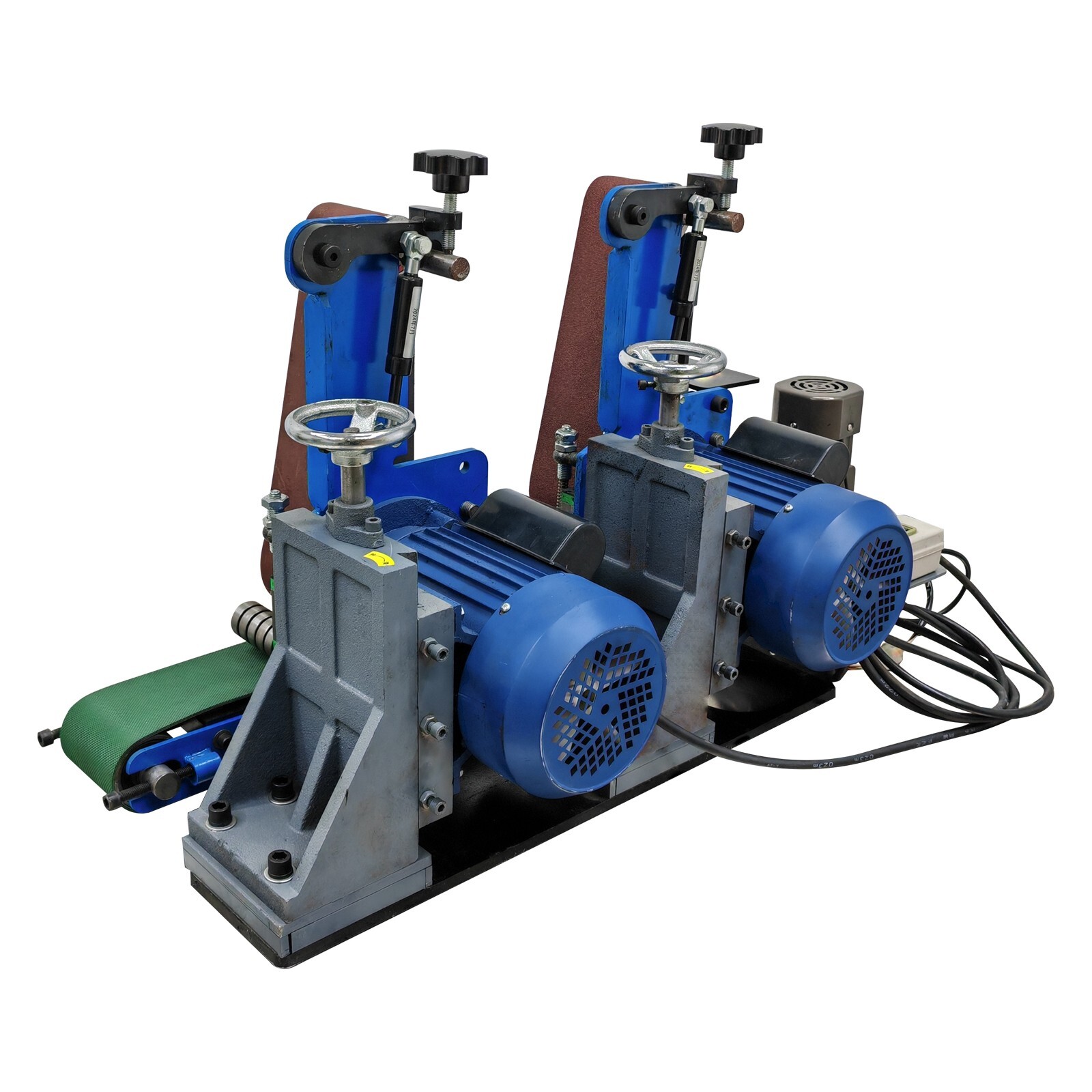Two stations Surface Belt Sander Polishing Rust Drawing Deburring Machine 220V