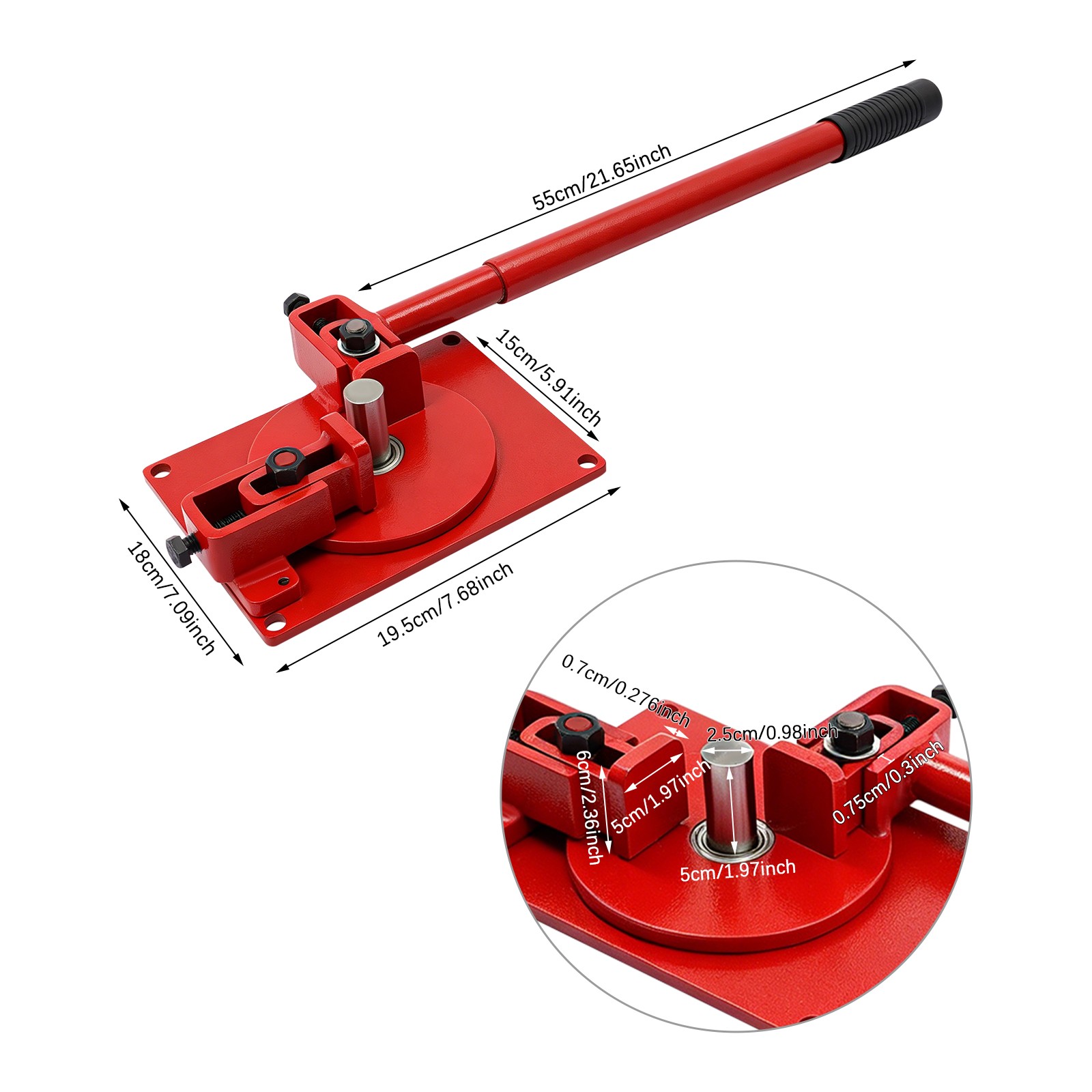 Manual Rebar Bender, Red Rebar Bending Machine for Steel,Copper,Aluminum,Iron