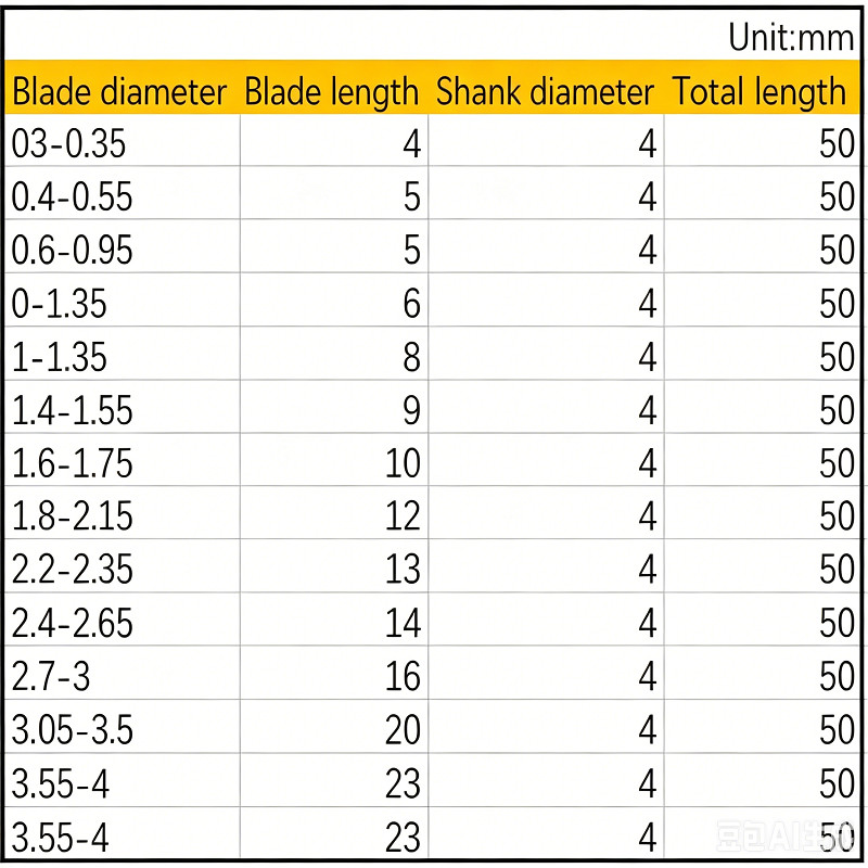 Solid Carbide Fixed Shank Drill Bit 4mm Shank Twist Drill Dia. 0.3-4 For Steel
