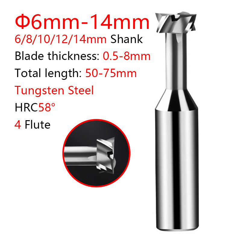 Solid Carbide T-slot Milling Cutter Metalworking Cutter Tool End Mill 58 Degree