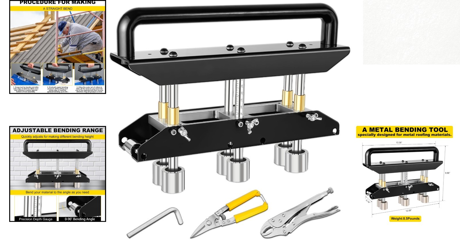 3 Station Edge Roller Bender for 5/8″ to 4″ Elbows | Heavy-Duty Bending Tool