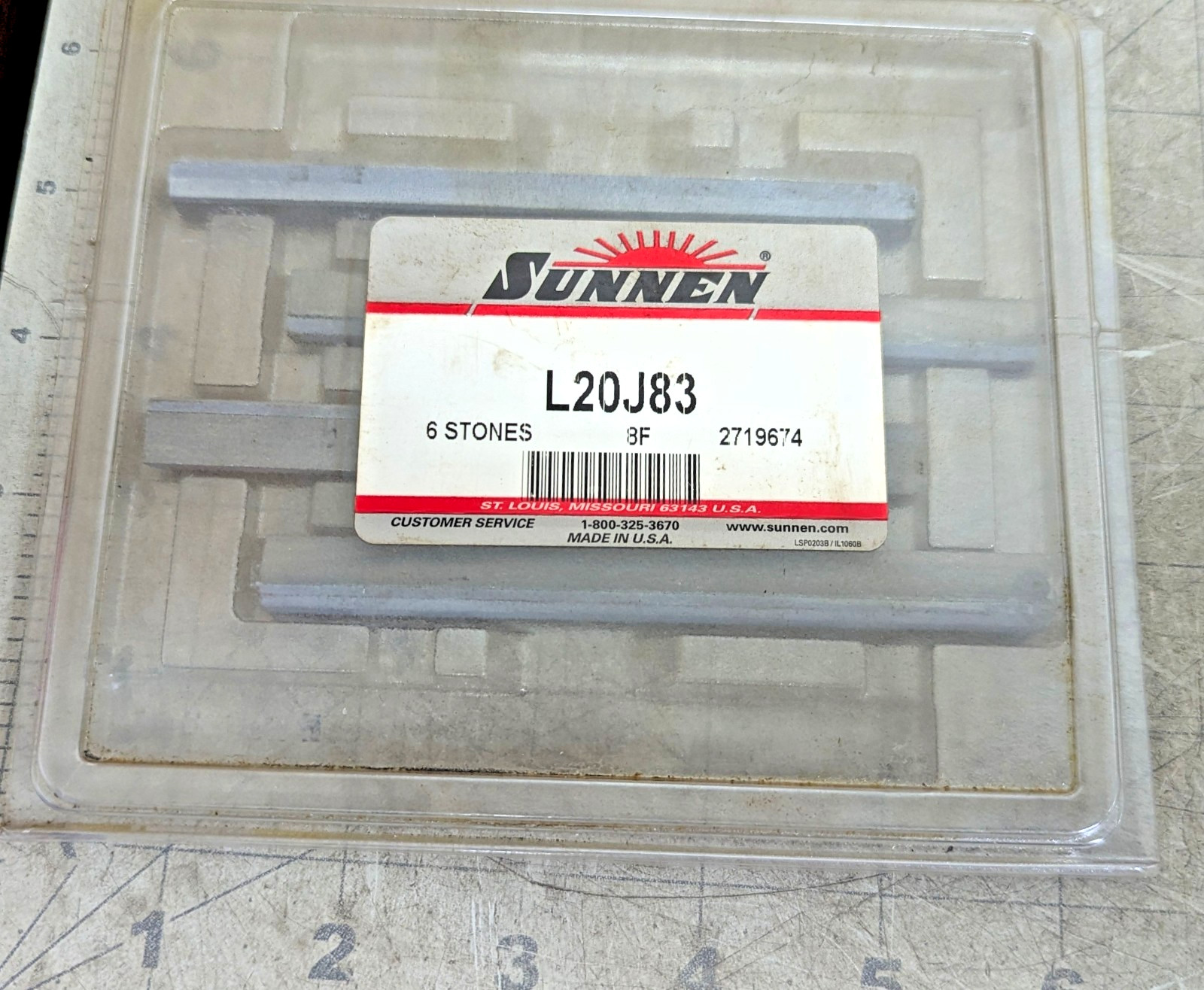 L20-J83 Sunnen 280 Grit Silicon Carbide L20 Mandril (Set Of 4 Stones) #3