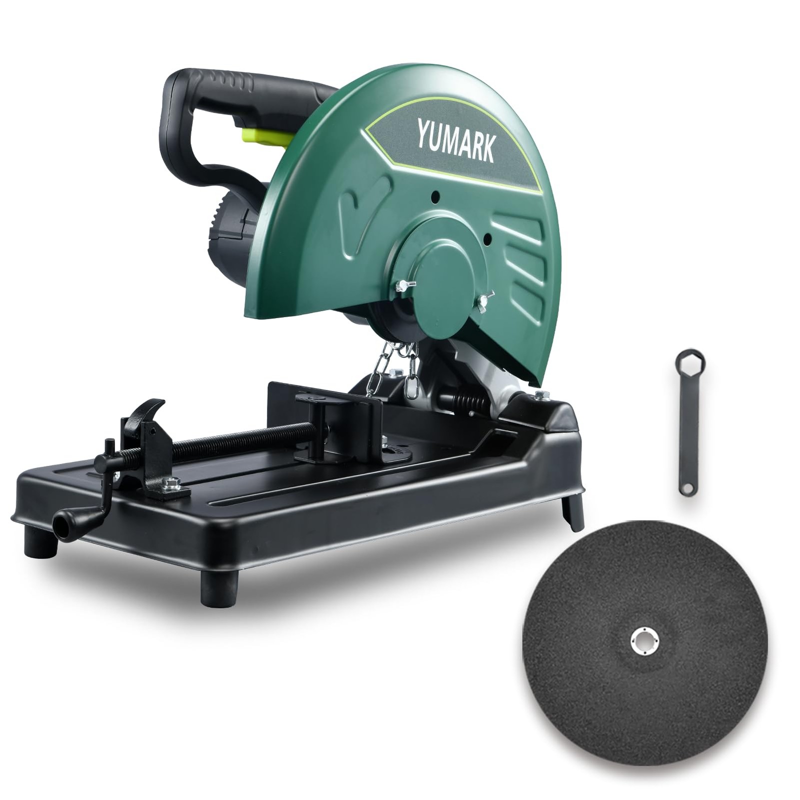 Yumark Abrasive Chop Saw, 2200W 3800RPM Steel Cutting Machine, Metal Green
