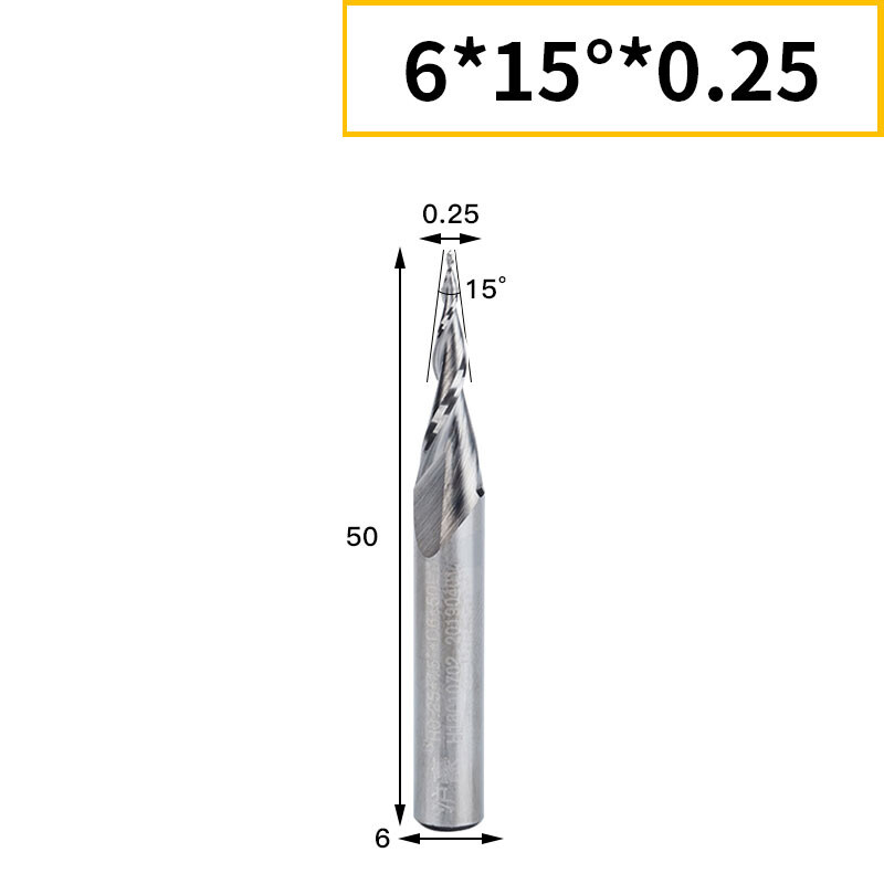 HRC 55° Tapered Ball Nose End Mill Milling cutter 6mm Shankφ CNC/Engraving/ Bits