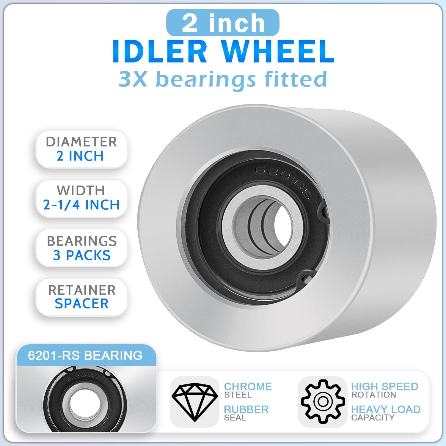 Belt Grinder 2×72 Wheel Set For Knife Grinder with Drive Idler,Tracking Wheel