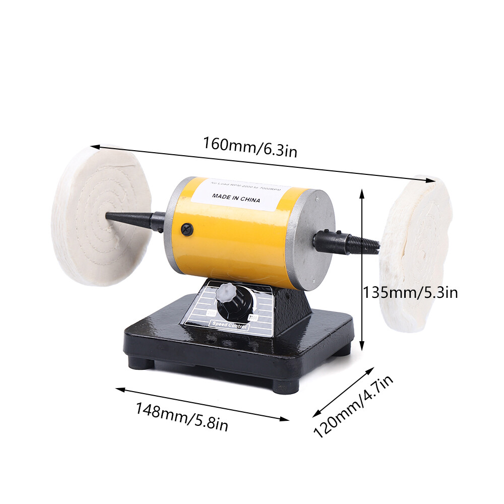 Variable Speed Bench Lathe Polishing Machine Buffing Motor Jewelry Polisher 200W
