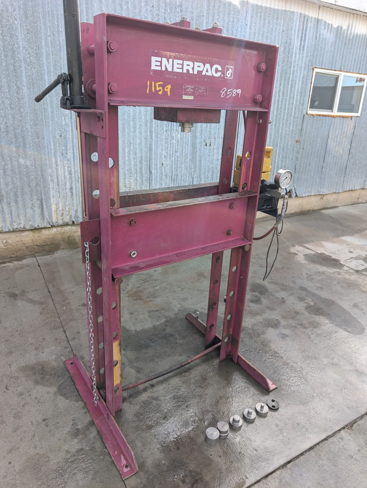 Enerpac 50 Ton, H-Frame Electric Over Hydraulic Press With Interchangable Bits