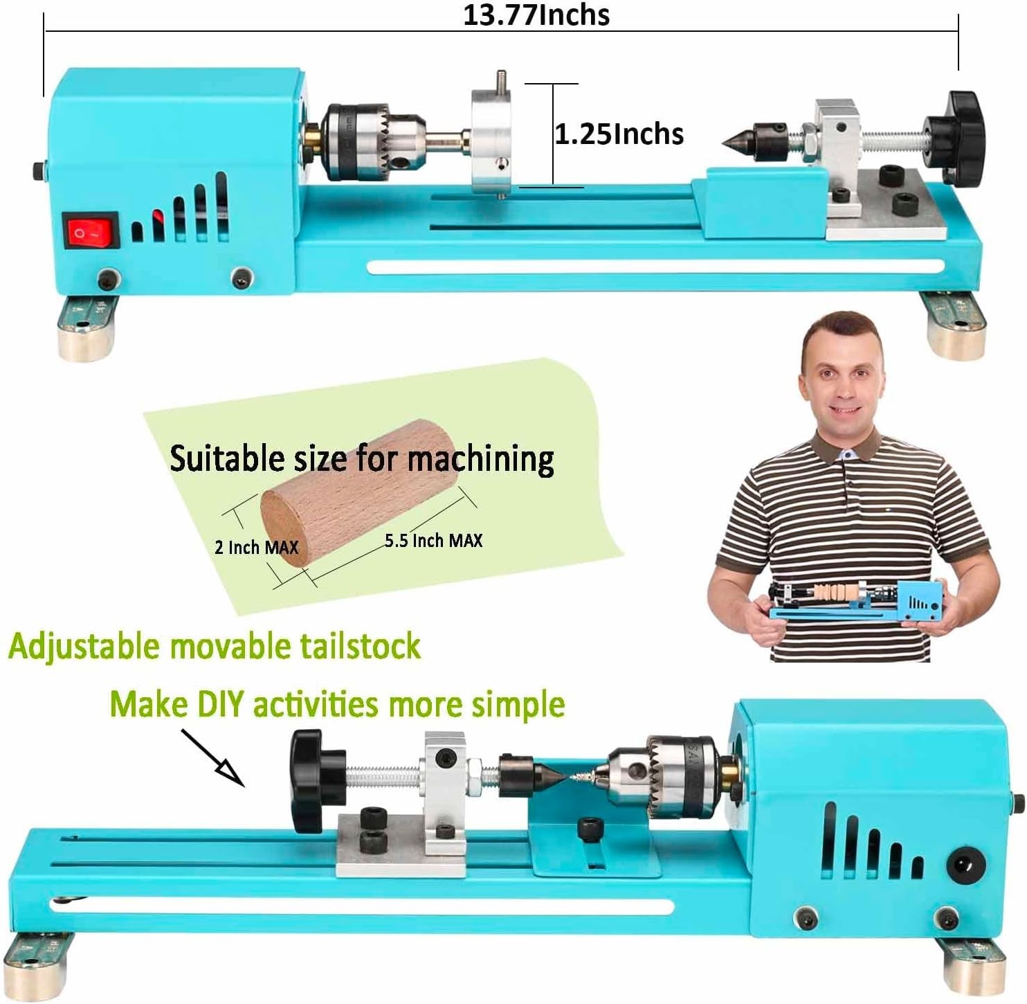 Small Wood Lathe for Crafts and Artwork