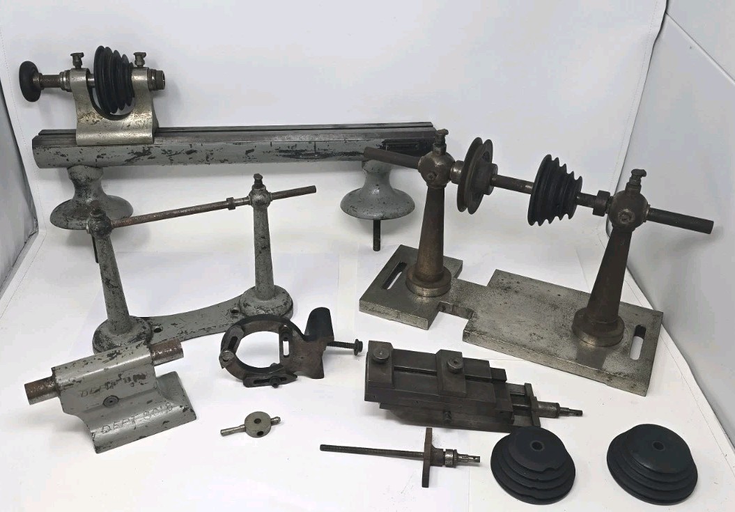 Vintage US Navy F.W. Derbyshire Electric Lathe Parts And Pieces Incomplete 10mm?