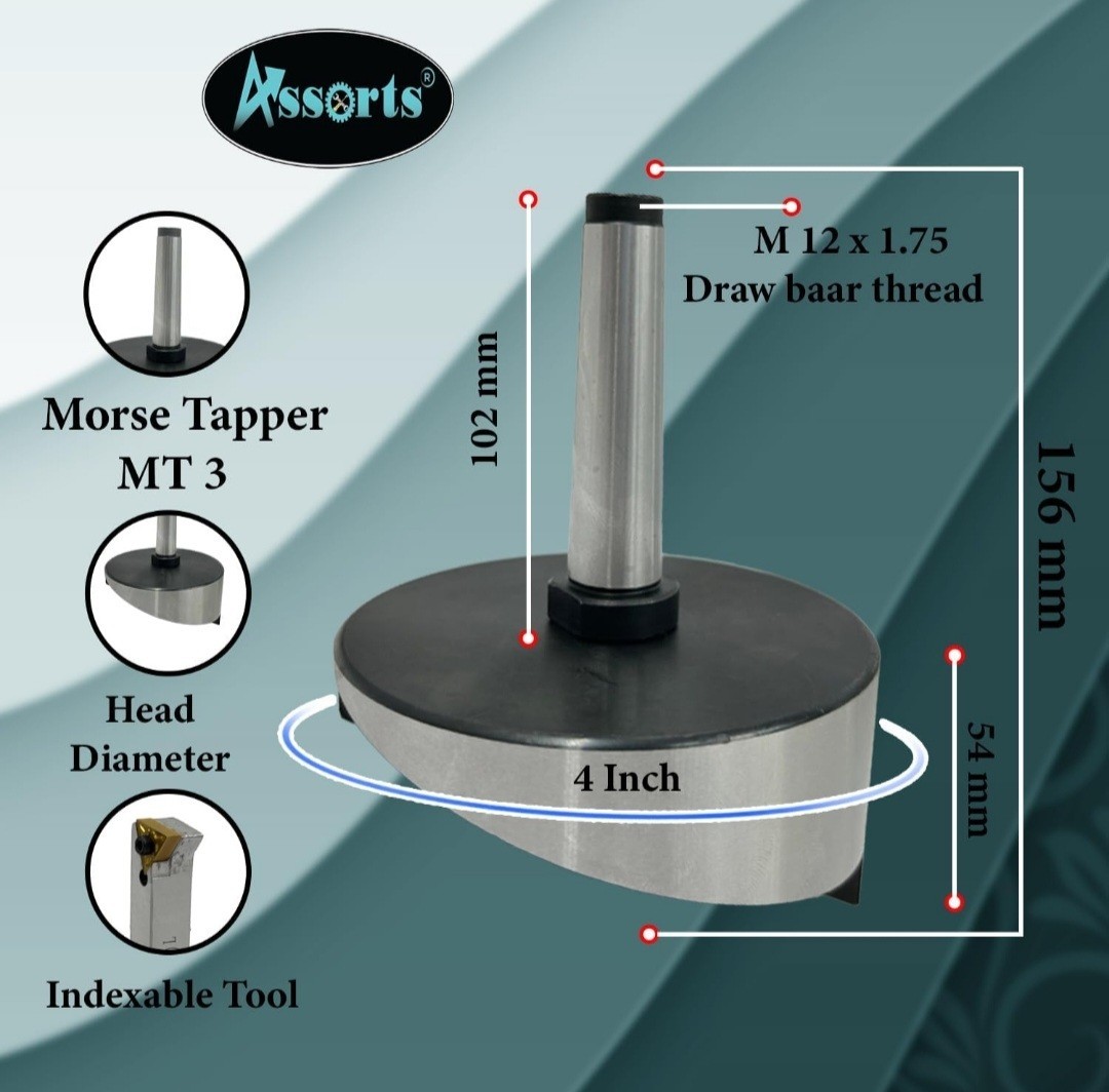 4″ Fly Cutter with TNMG16 Carbide Indexable Tip & HSS Tool Bit