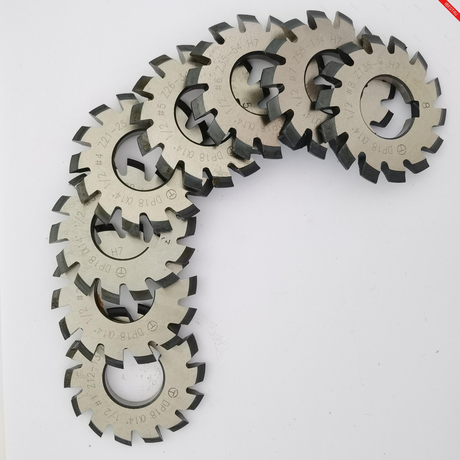 8 Pcs/Set Involute Gear Cutters PA14-1/2 HSS DP8 DP10 DP16 DP20 DP22 DP24 14.5°