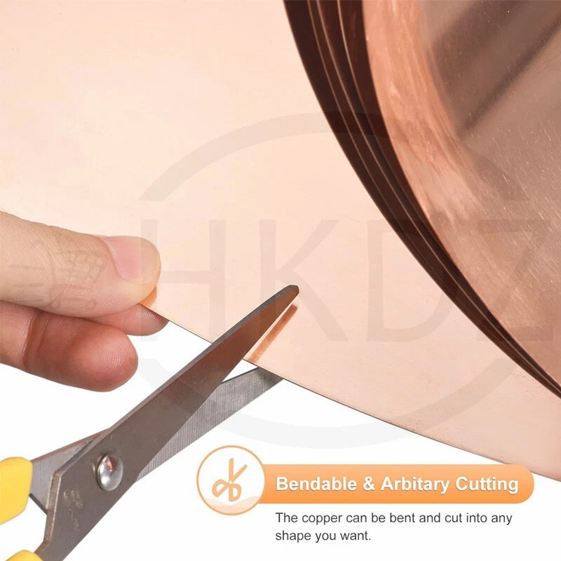 99.99% Pure Copper Cu Metal Sheet Roll Foil Plate Strip T2 Thickness 0.1mm -3mm