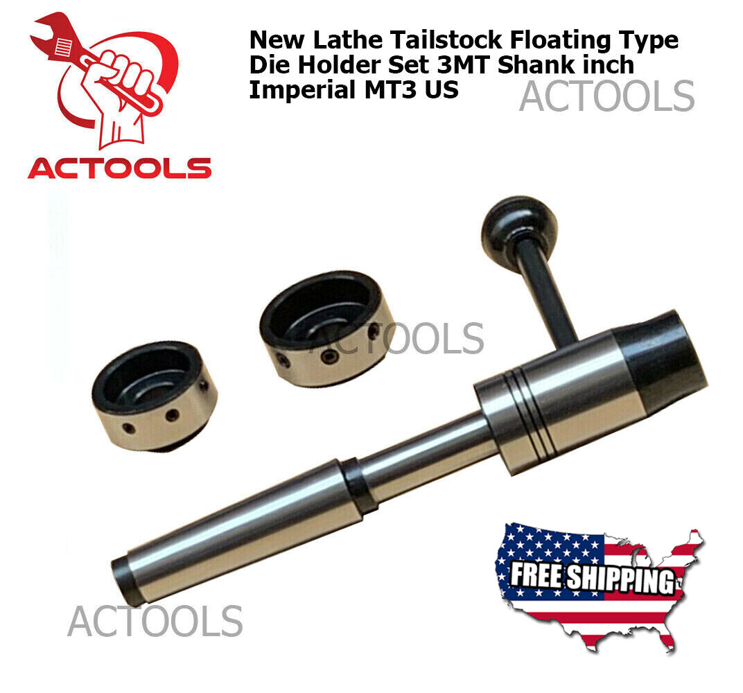 3MT Lathe Tailstock Floating Type Die Holder Shank inch Imperial MT3 USA ACTOOLS