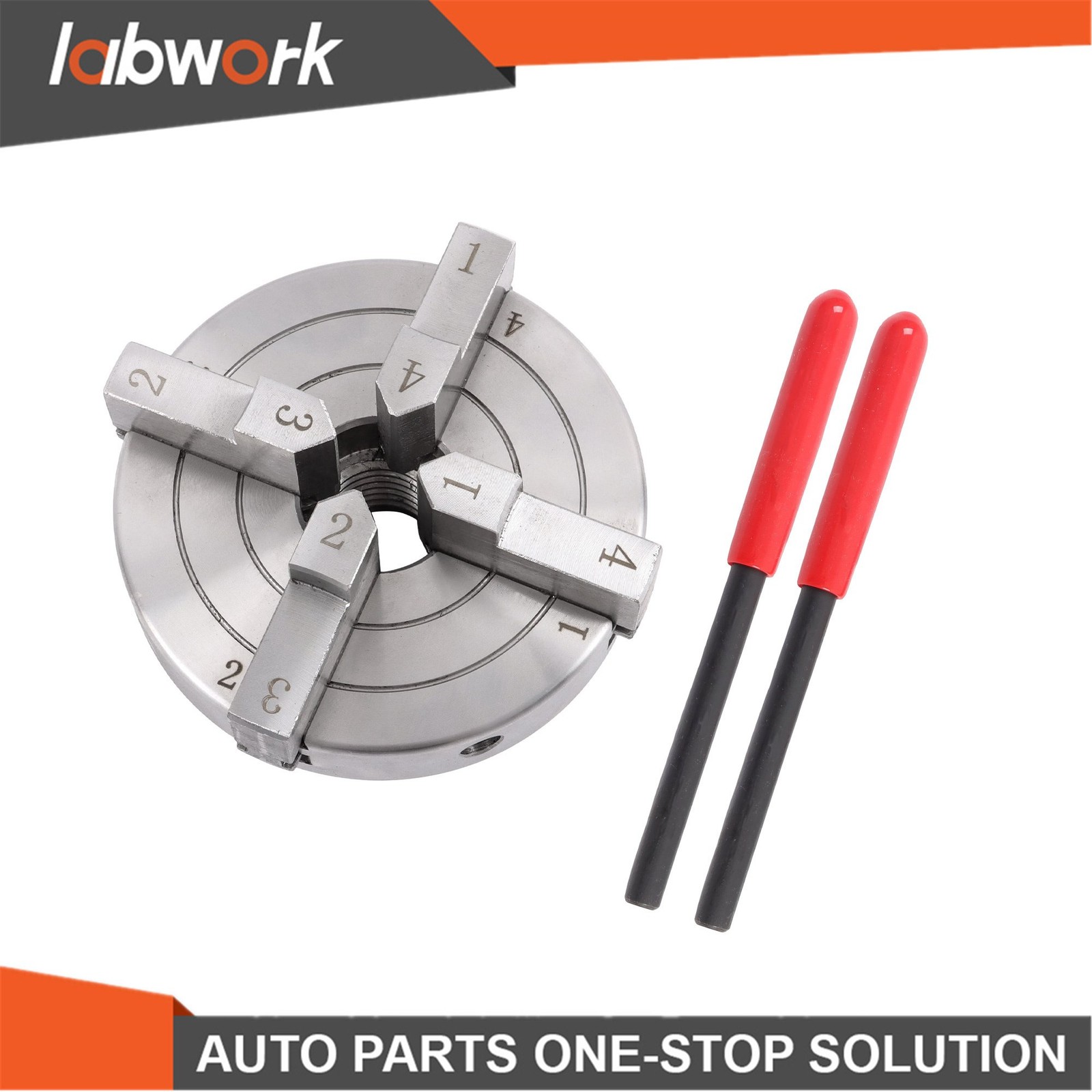 Labwork 4″ 4 Jaw Lathe Chuck Set 1×8 TPI Self Centering Chuck