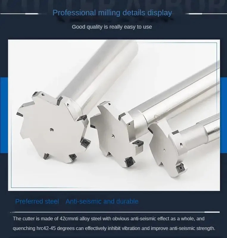 HTS Series CNC T-Groove Milling Cutter Rod Slot Width Three-Sided Cutter Shank