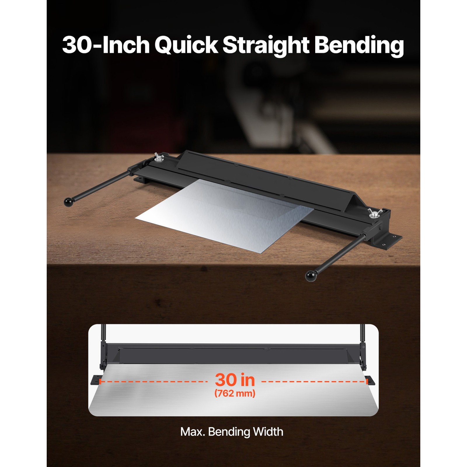 30 in Box and Pan Brake 0-135° 18 Ga Sheet Metal Bending Brake Bender Heavy Duty