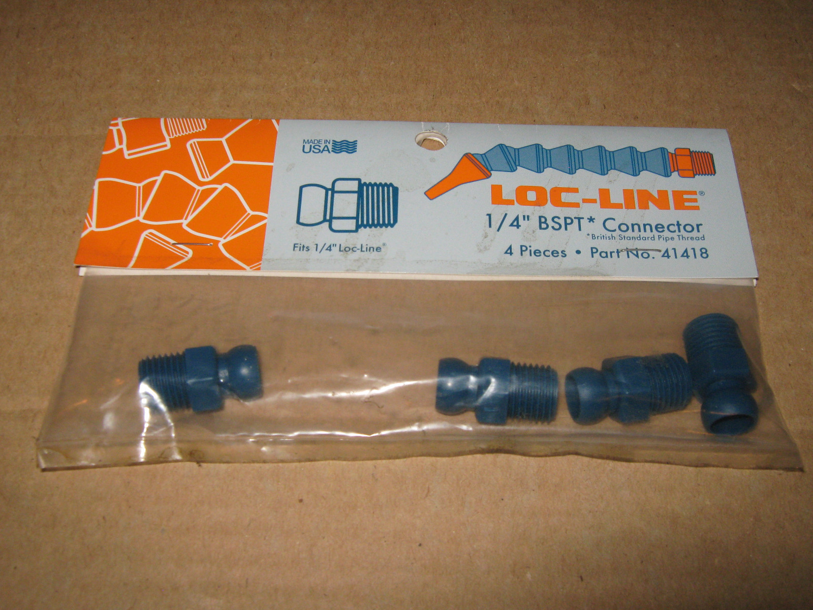 LOC-LINE 1/4″ BSPT CONNECTOR PACK OF 4 COOLANT HOSE 41418 FOR LATHE OR MILL