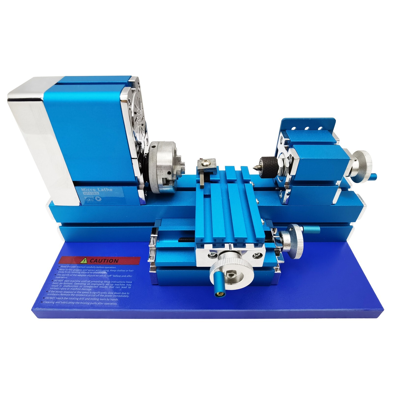 100-240V Mini Metal Lathe Machine for Woodwork,Soft Metals,Plexiglass,Plastic