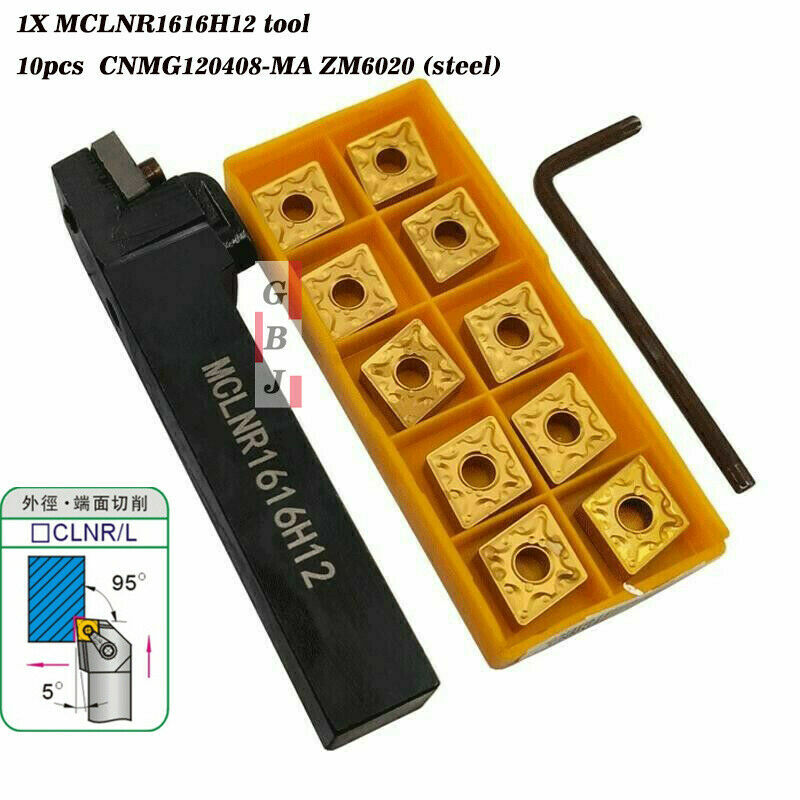 MCLNR1616H12 MCLNR /L2020K12 External Turning Tool Holder CNMG12 Carbide Inserts