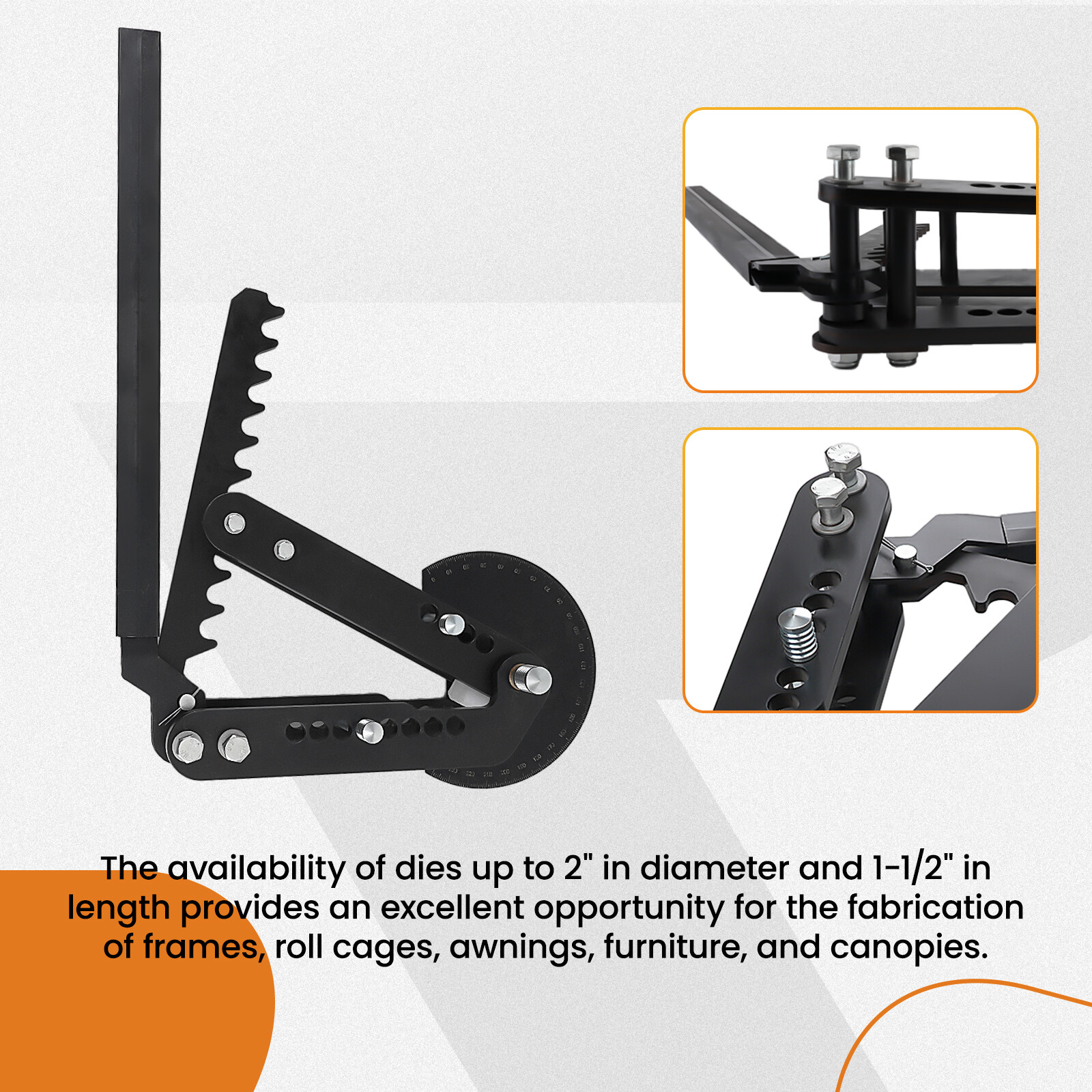 Ratcheting Manual Pipe and Tubing Bender Bends up to 2″ diameter Tubing New