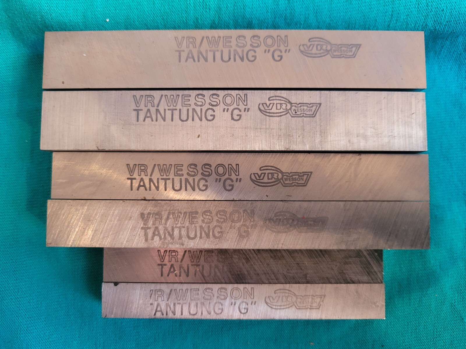 6 NEW VR/WESSON TANTUNG”G” LATHE TOOL BLANKS 2-5/8”X4”, 2-1/2”X4” AND 2-3/8”X3”