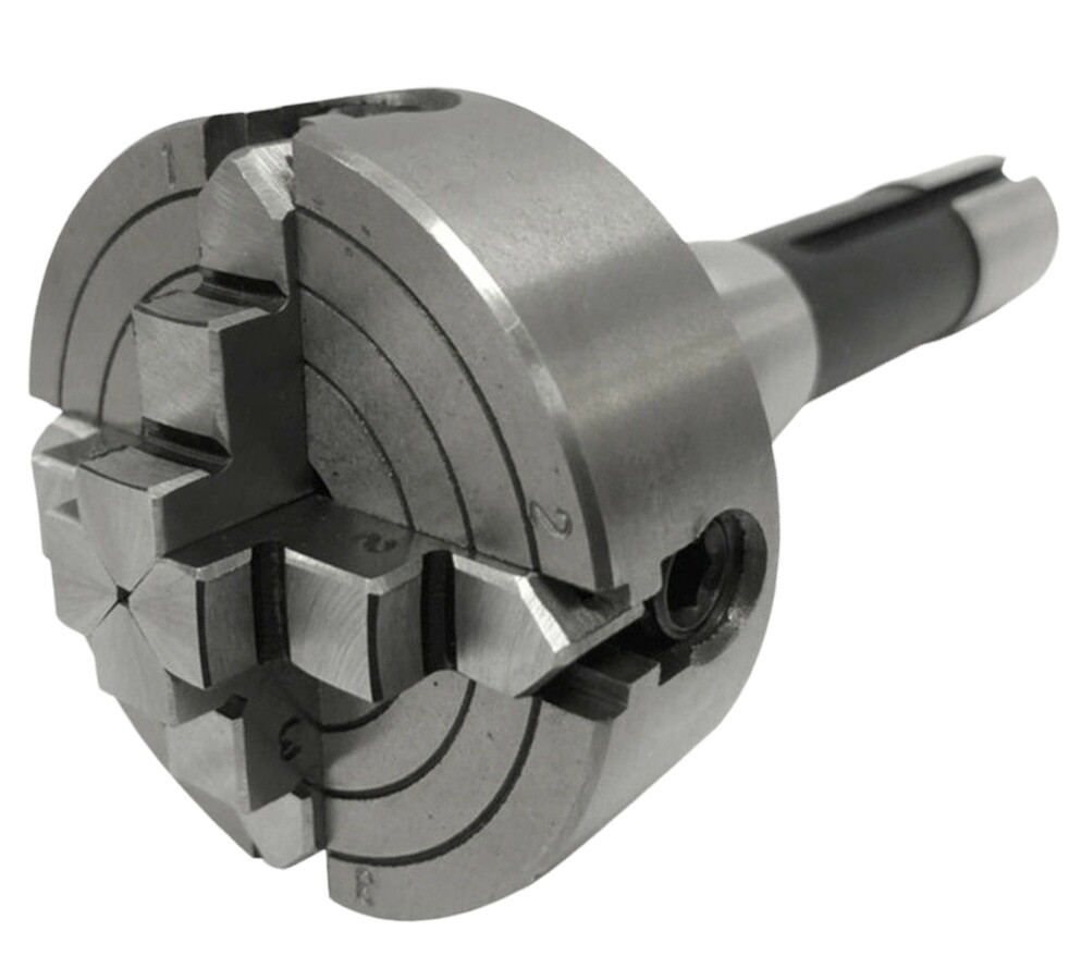 4 Jaw 2-3/4″ Inch 70mm Independent Mini Lathe Chuck M14 x 1 & R8 Arbor 7/16″ UNF