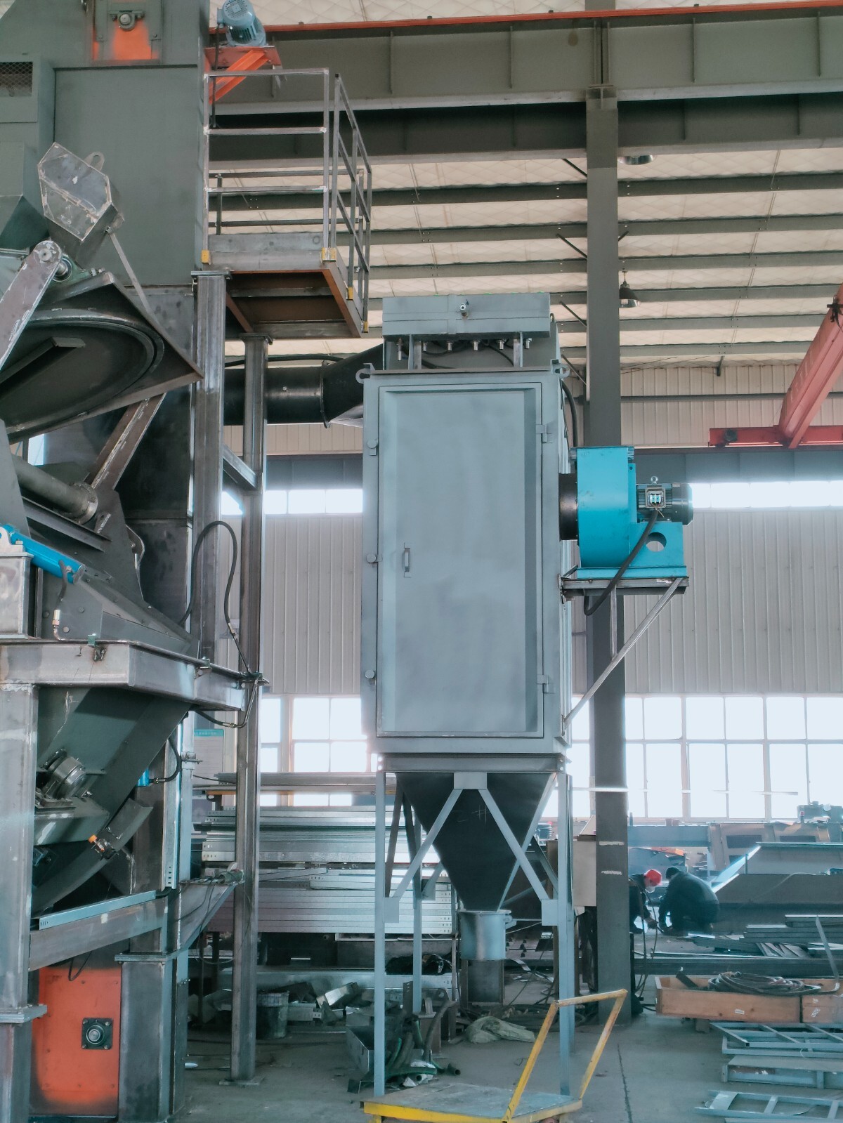 21 Cubic Foot Manganese Drum Shot Blast Machine “System” with Dust Collector