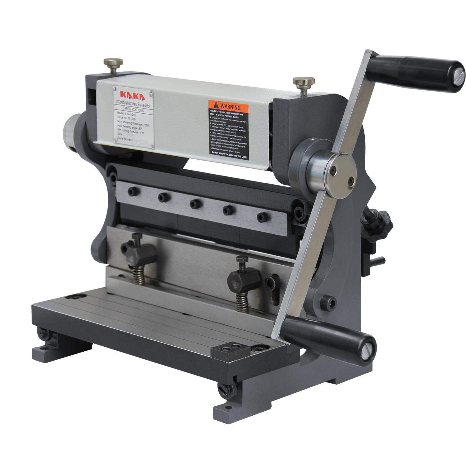 KAKA Industrial Sheet Metal Brake 3-In-1/8, 8-Inch Combination Sheet Metal Brake