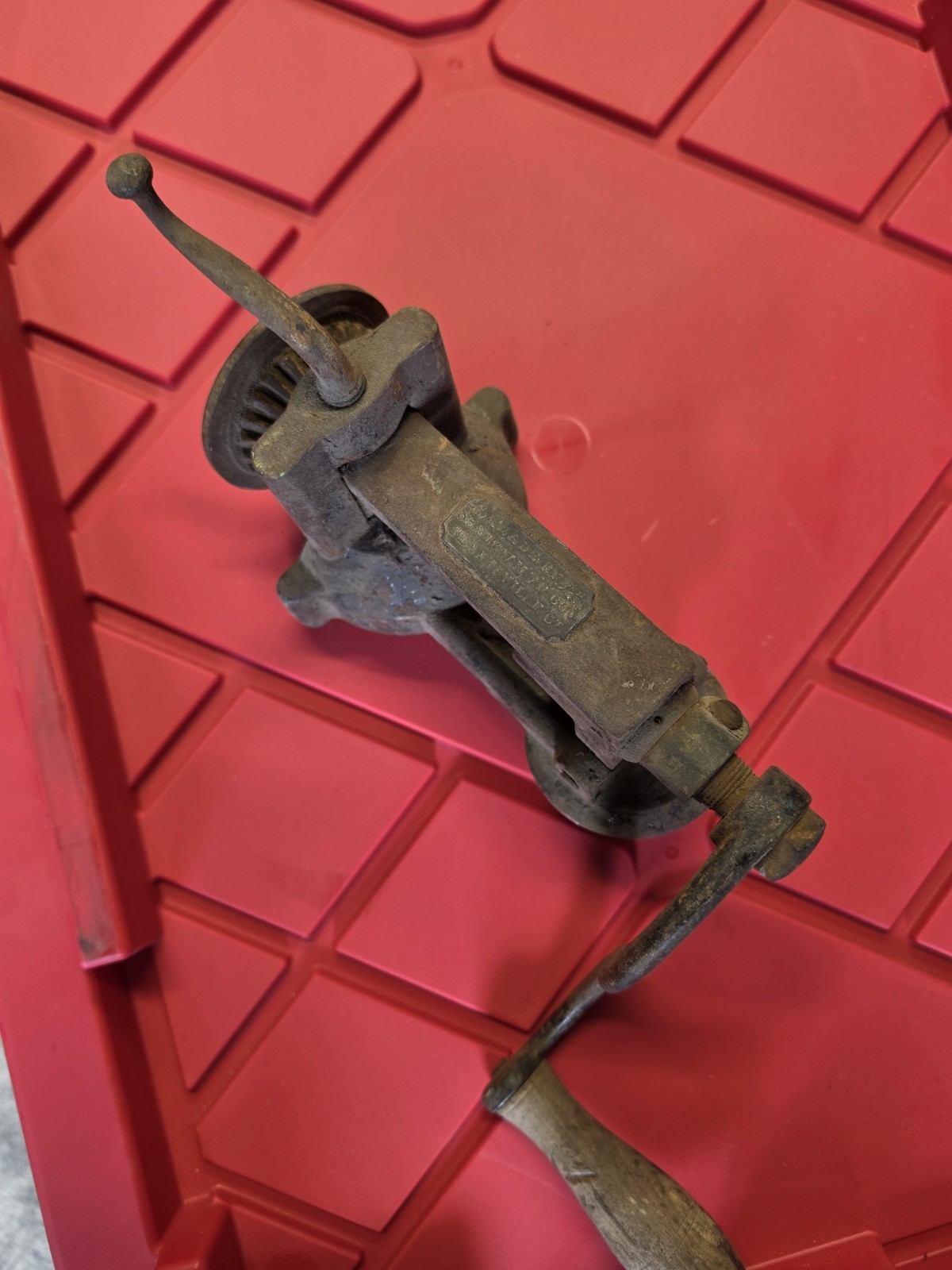 1867 ANTIQUE PECK STOW & WILCOX CO. METAL WORKING TOOL MACHINE HAND CRANK