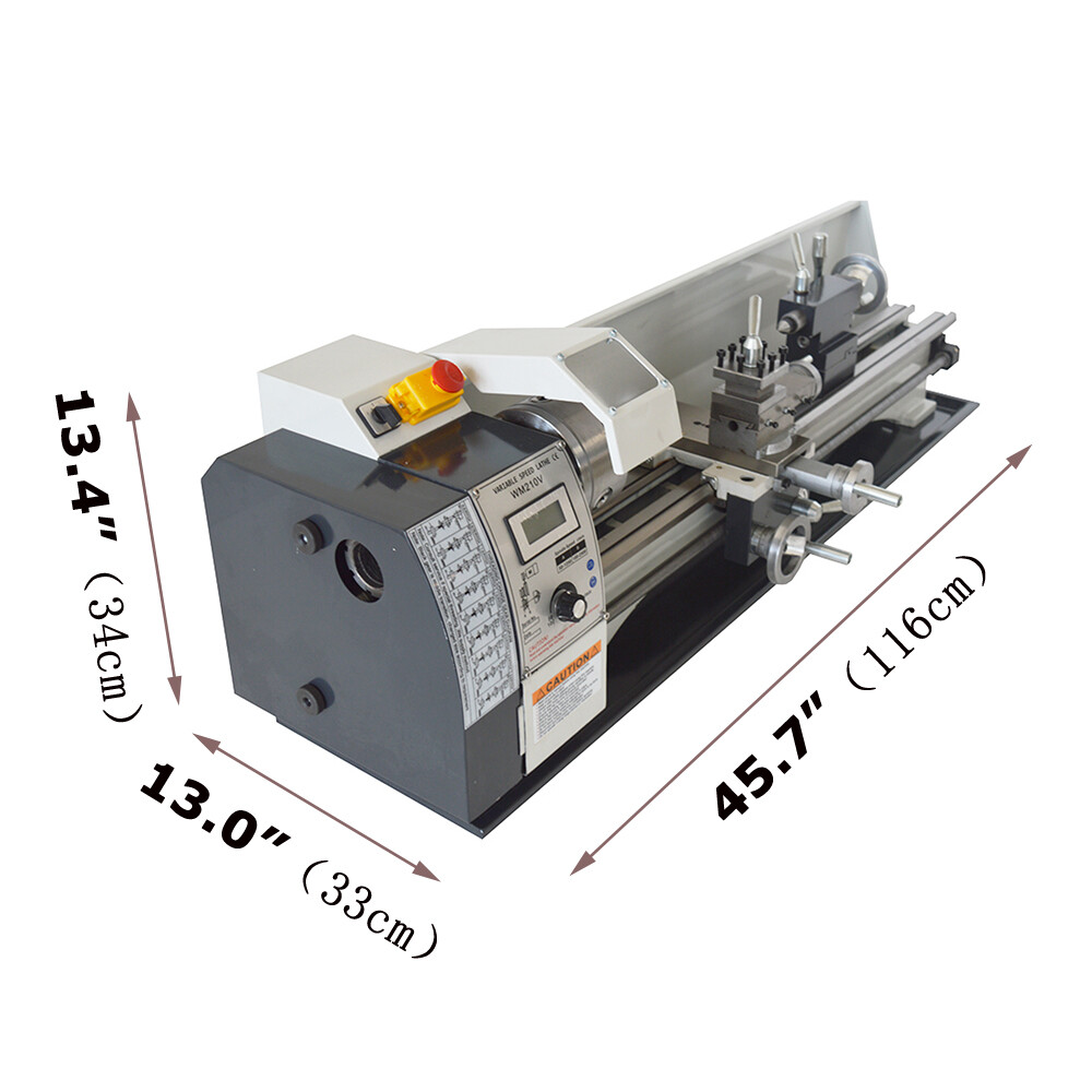 Techtongda Precision Metal Lathe Extended Bench Lathe 900W Brushless Motor 110V