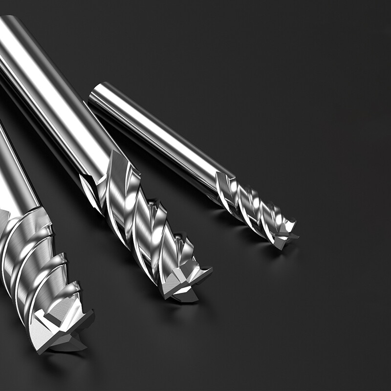 HRC75 Ceramic End Mill Solid 2/4 Flutes Spiral Milling Cutter Bits Face Ø 1-16mm