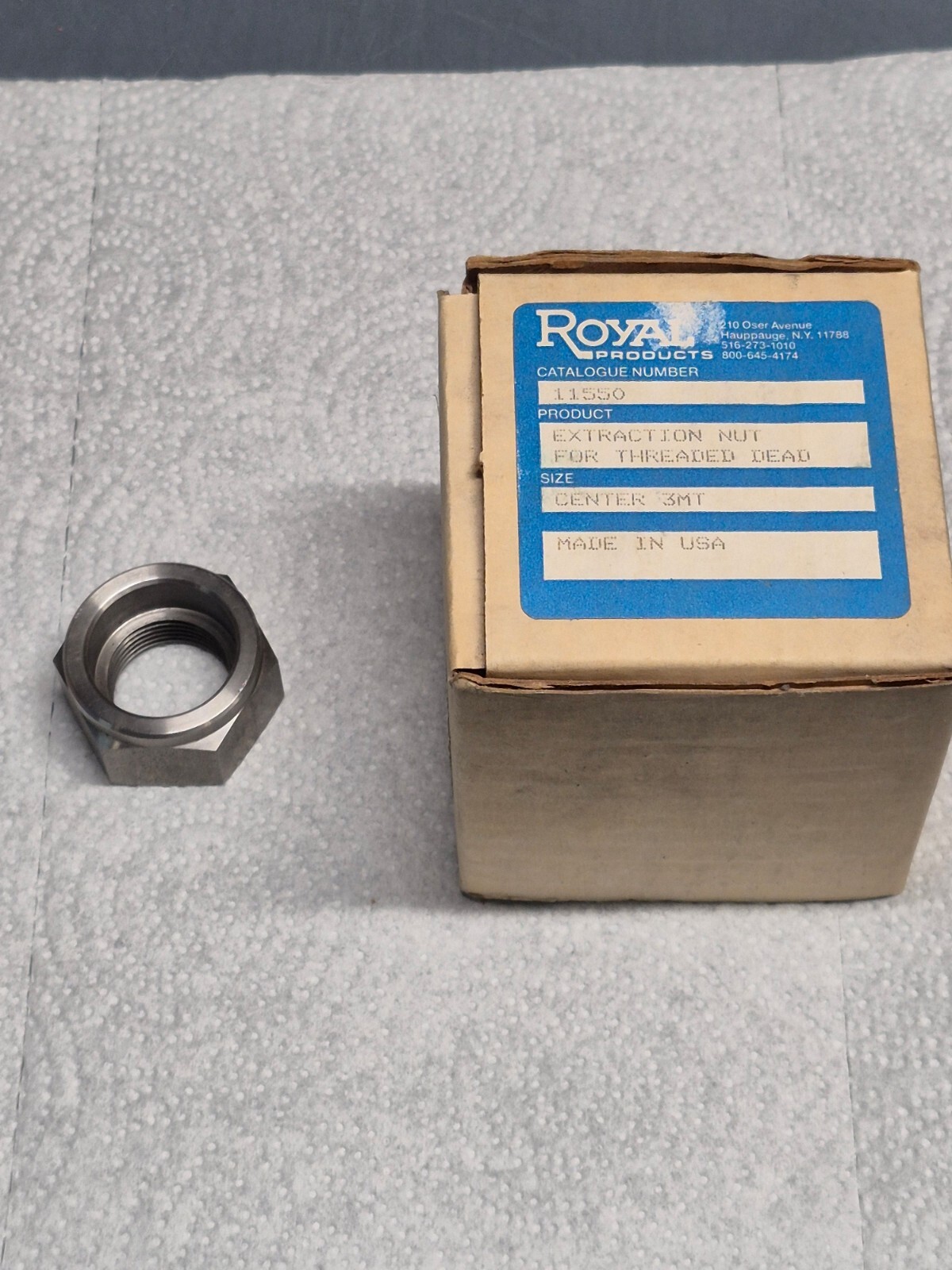 Royal 11550 Extraction Nut for 3MT CNC Threaded Dead Center 1″-14