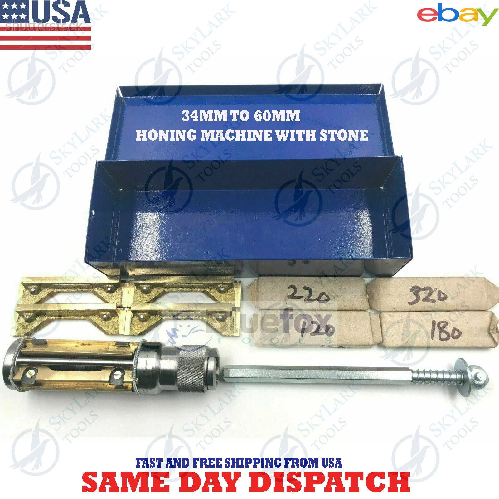 Professional Cylinder Engine Hone Kit 34–60mm Adjustable Honing Tool with 16
