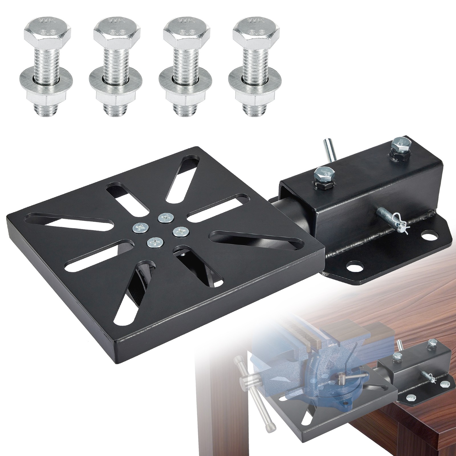 7.9″ x 7.9″ Mounting Plate Rotating Bench Vise Mount For Bench Vise Grinder