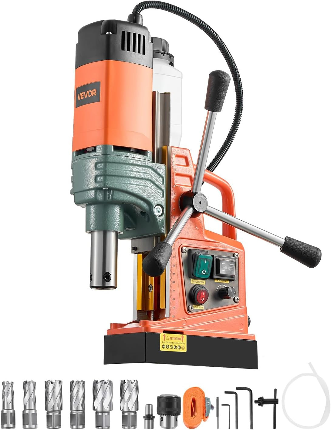 1450W Mag Drill Press, 2″ Core Drilling Machine, 2922 Lbf Variable Speed Portabl