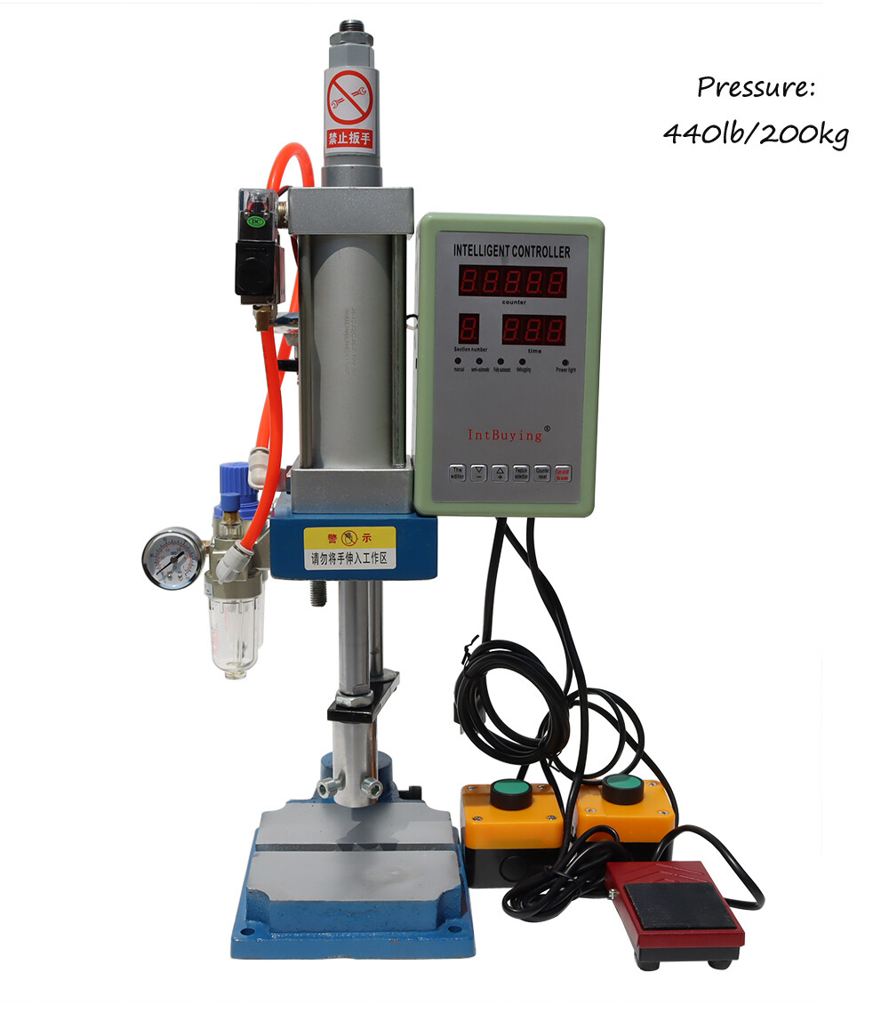 INTBUYING 110V 440Lb/200kg Pneumatic Punch Machine with Display Controller