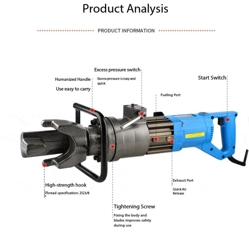 Hand-held Electric Rebar Bender, Mains-powered, Portable Mini Bender
