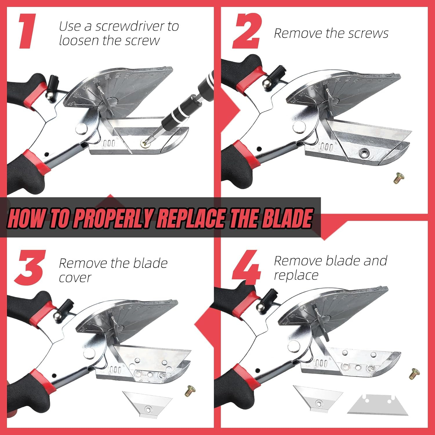 Durable Miter Shear with Adjustable Cutting Angle for Home Improvement Projects