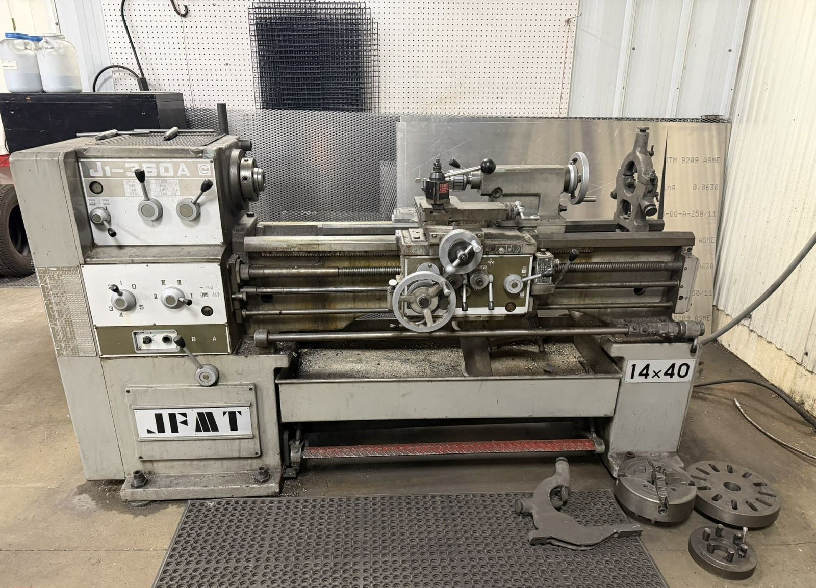 JFMT Model J-360A Geared Head Engine Lathe 14″x40″, 14″ swing, 40″ c to c, 480V