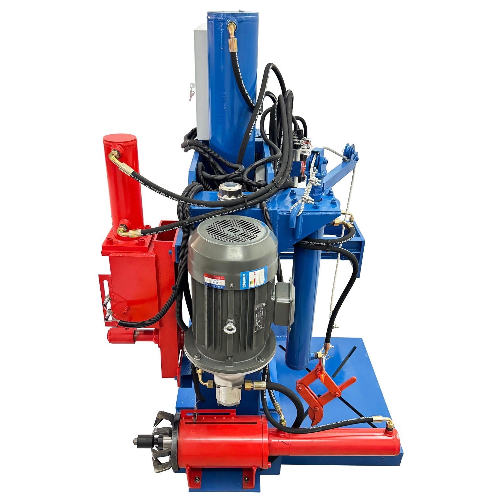 220V 3PH 5-in-1 60 Ton Hydraulic Copper Extractor Motor Stator Recycling Machine