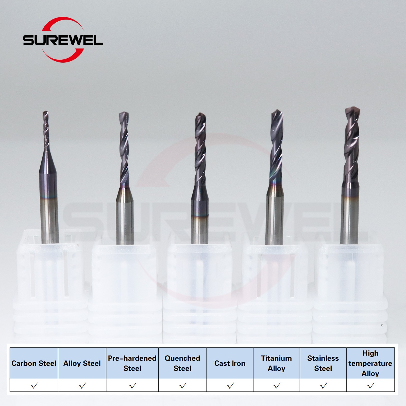 Micro Drill 0.1mm to 1.69mm Solid Carbide Min Bit CNC Machining Tool Precision