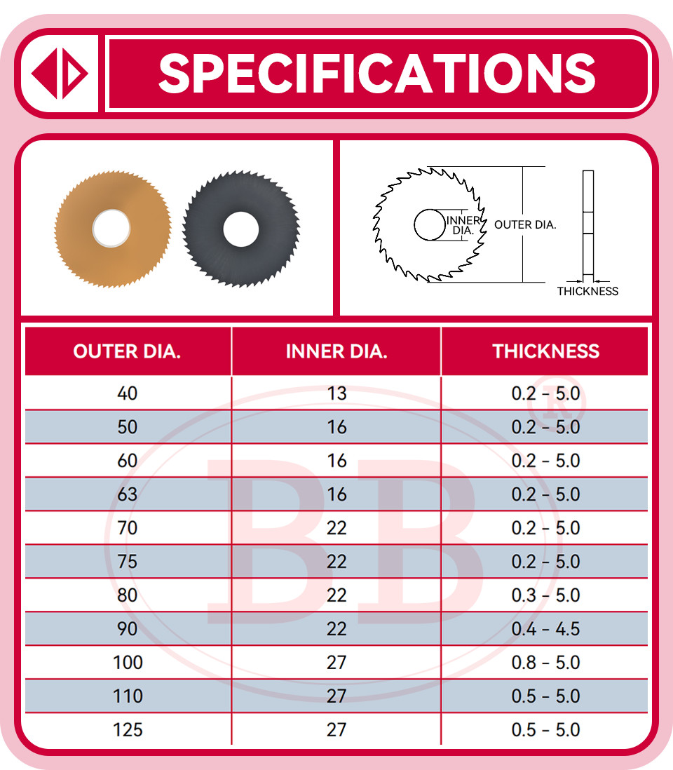 Circular Saw Blades Steel Mill Cutter Slitting CNC Slot Machining Tool 40-100mm