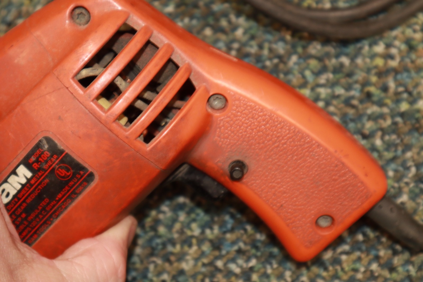 Vintage Used Ram # R-100 Heavy Duty Sheet Metal Shear Corded Tool