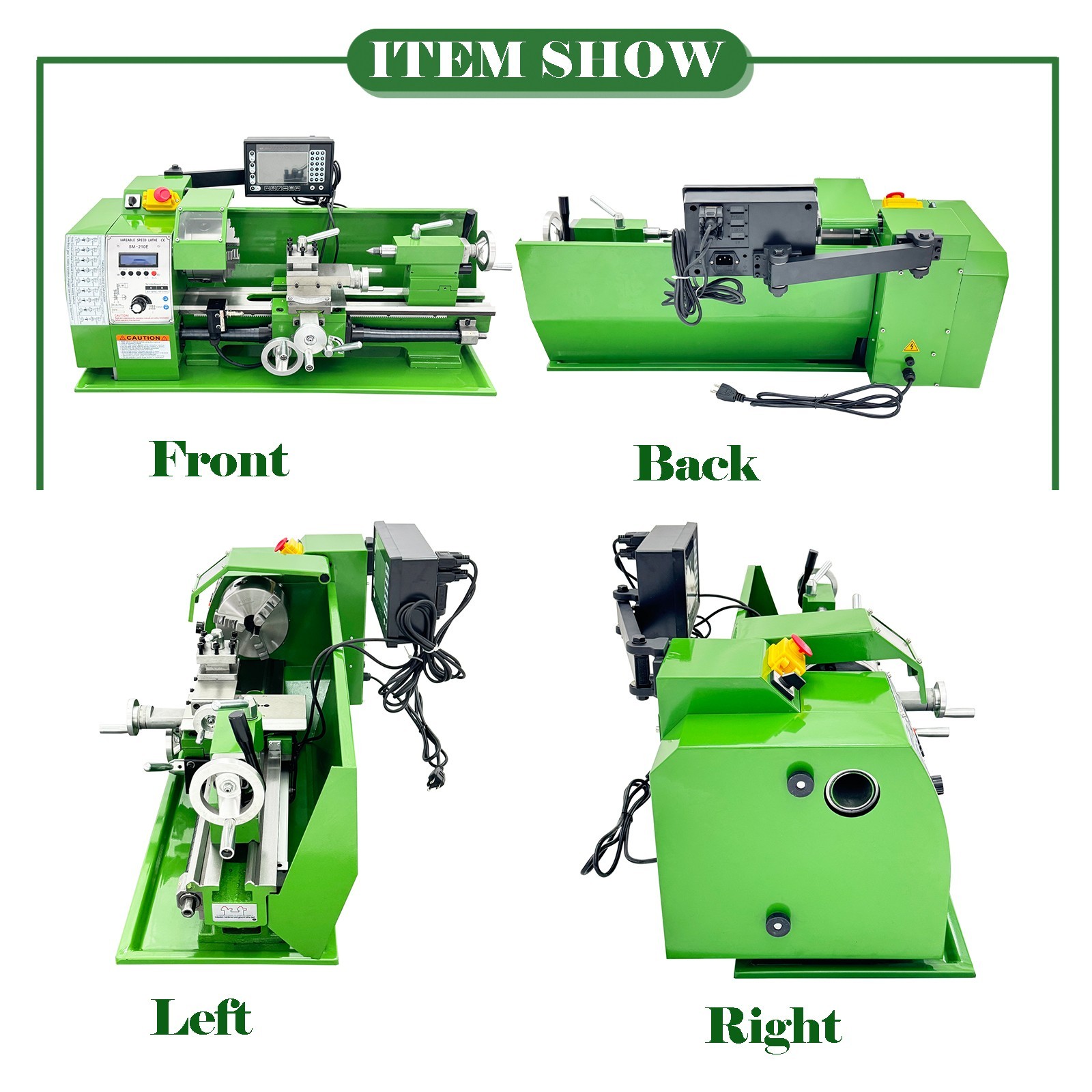 110V 8″*16″ Variable Speed Lathe SM-210E Precision Instrument Metal Lathe 1.1KW